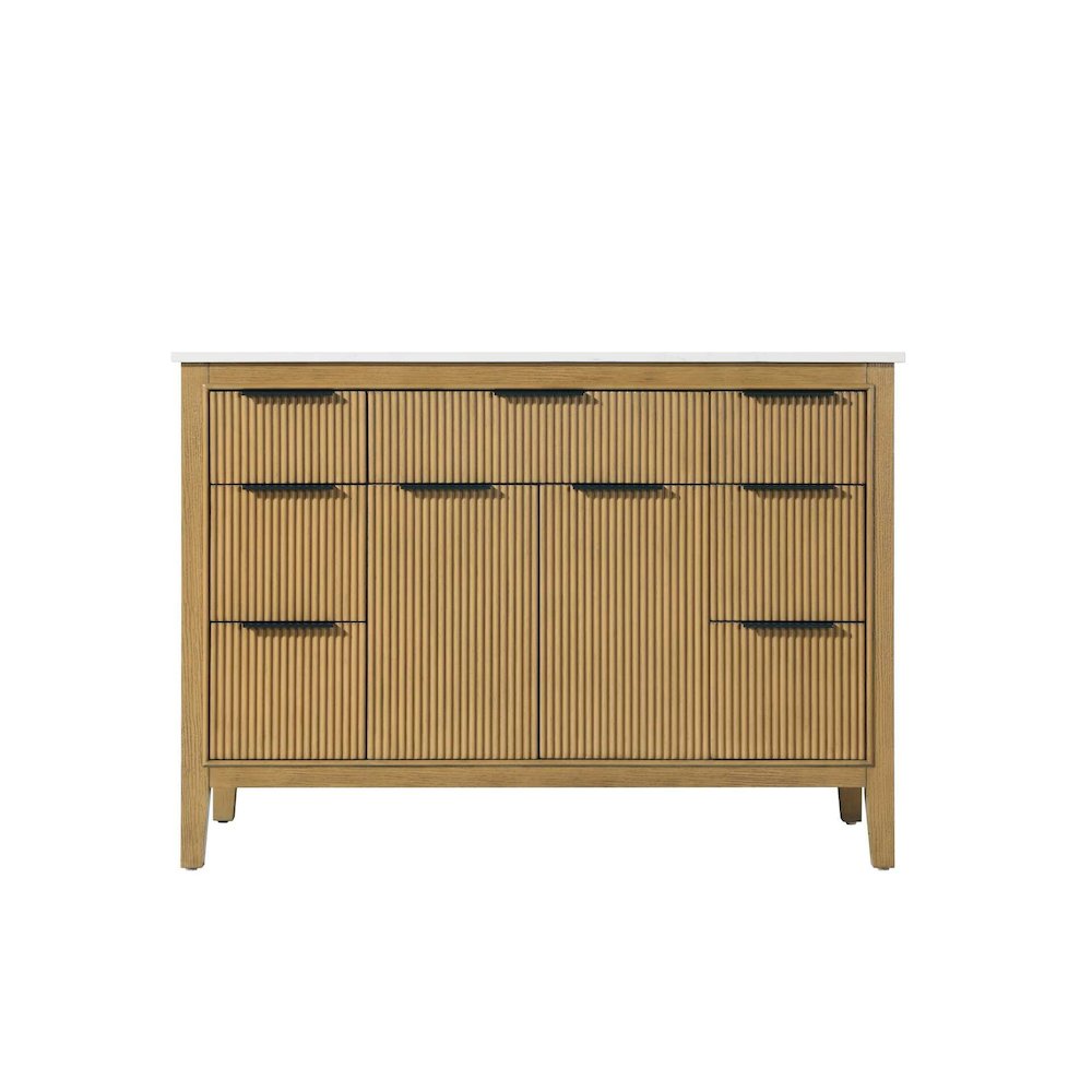 48 inch Single Bathroom Vanity in Honey Teak