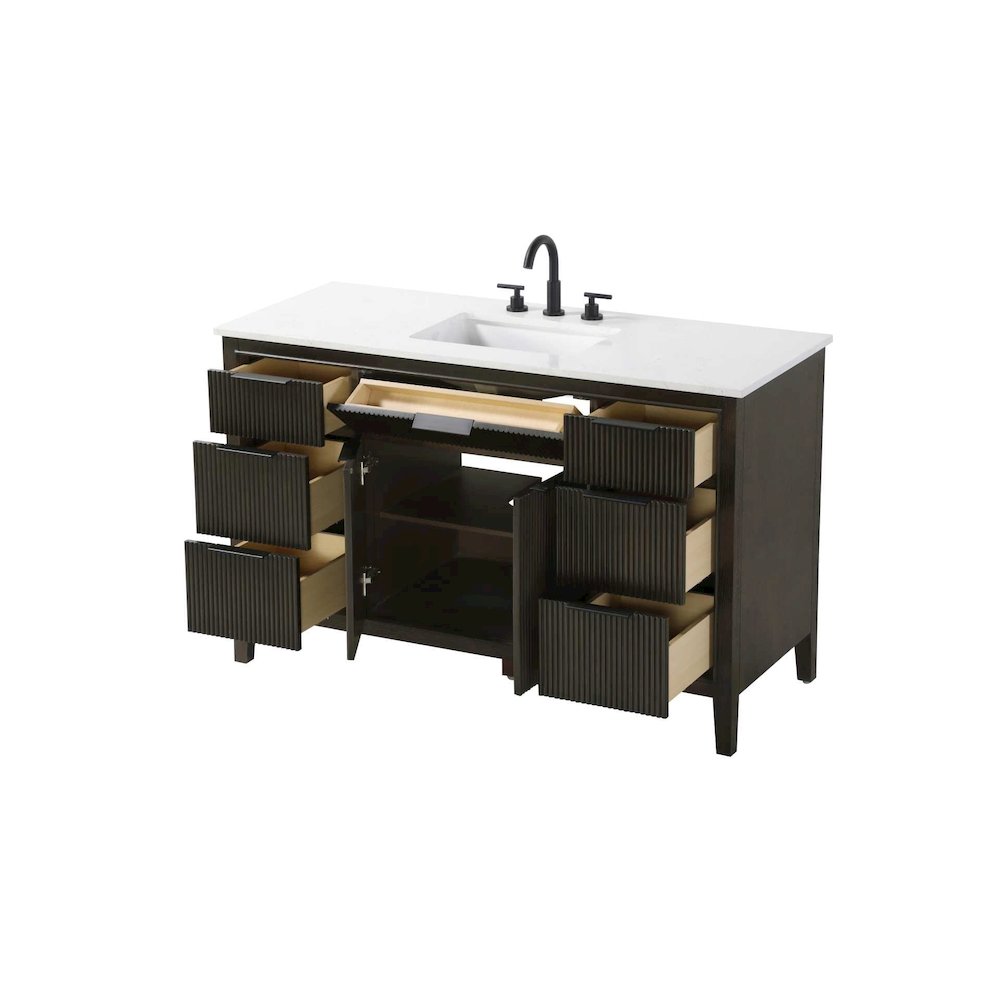 54 inch Single Bathroom Vanity in Chocolate Oak
