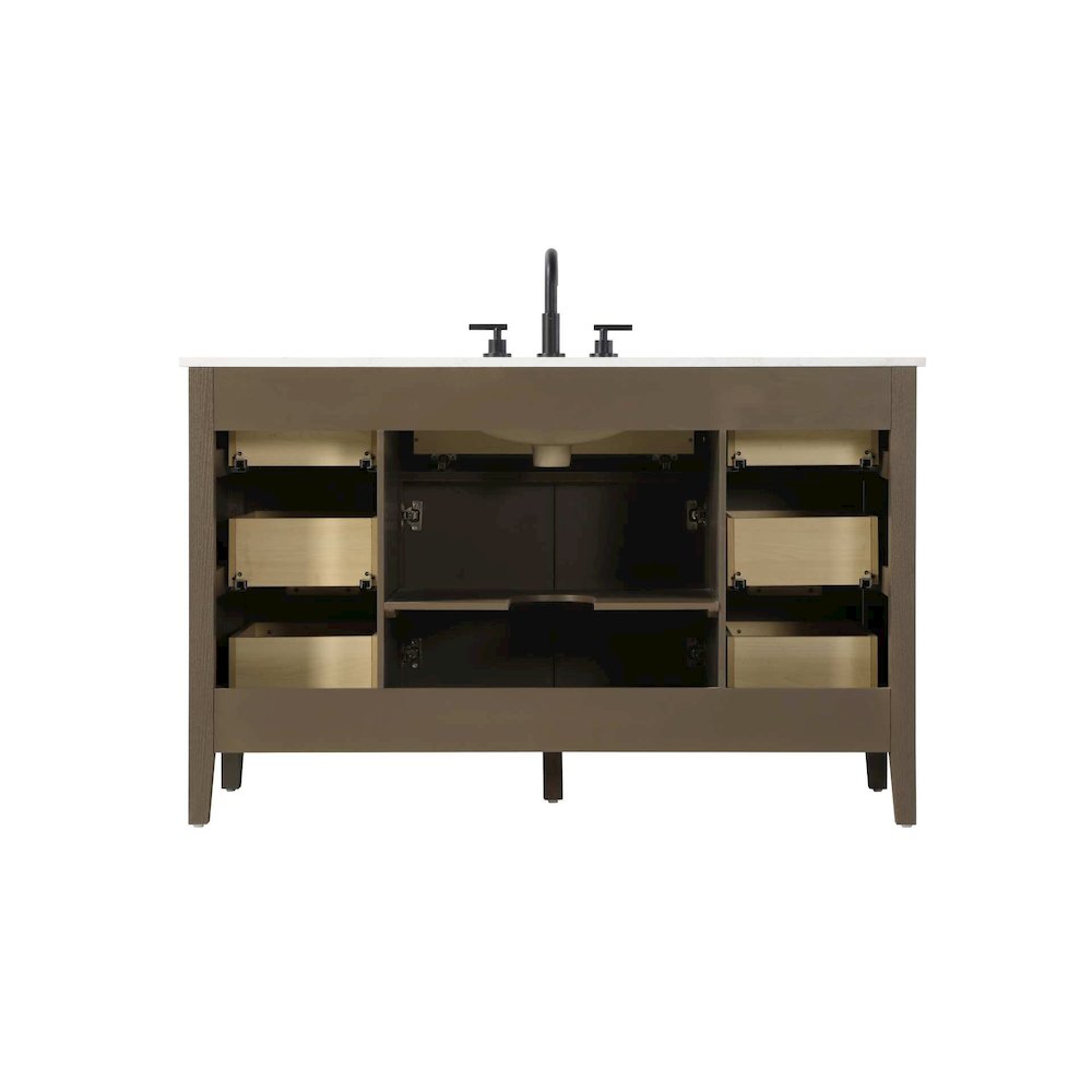 54 inch Single Bathroom Vanity in Chocolate Oak