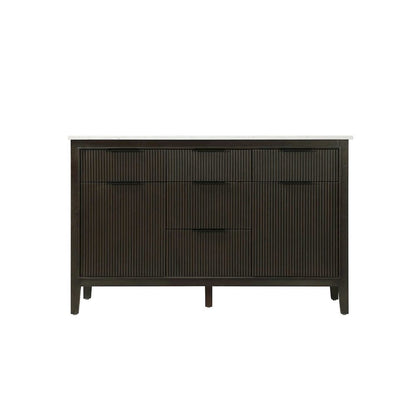 54 inch Double Bathroom Vanity in Chocolate Oak