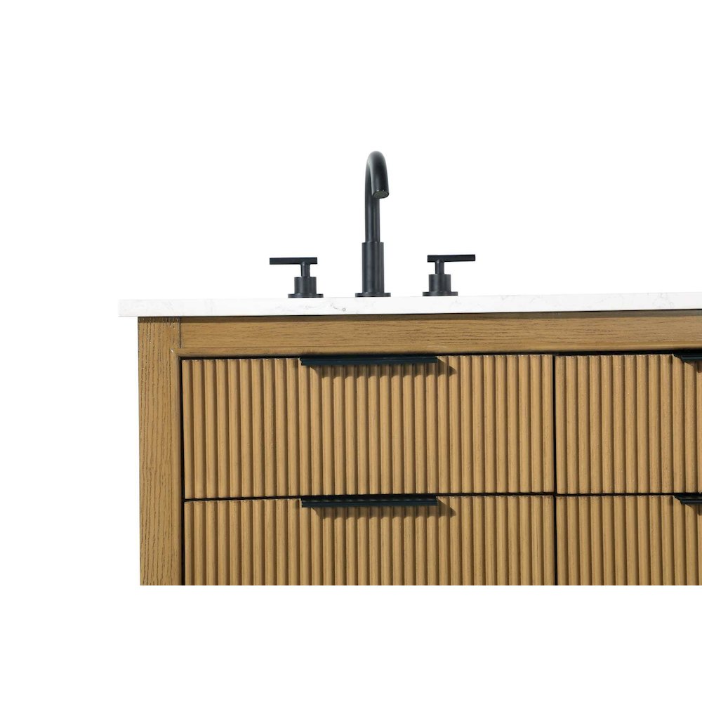 54 inch Double Bathroom Vanity in Honey Teak