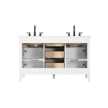 54 inch Double Bathroom Vanity in White