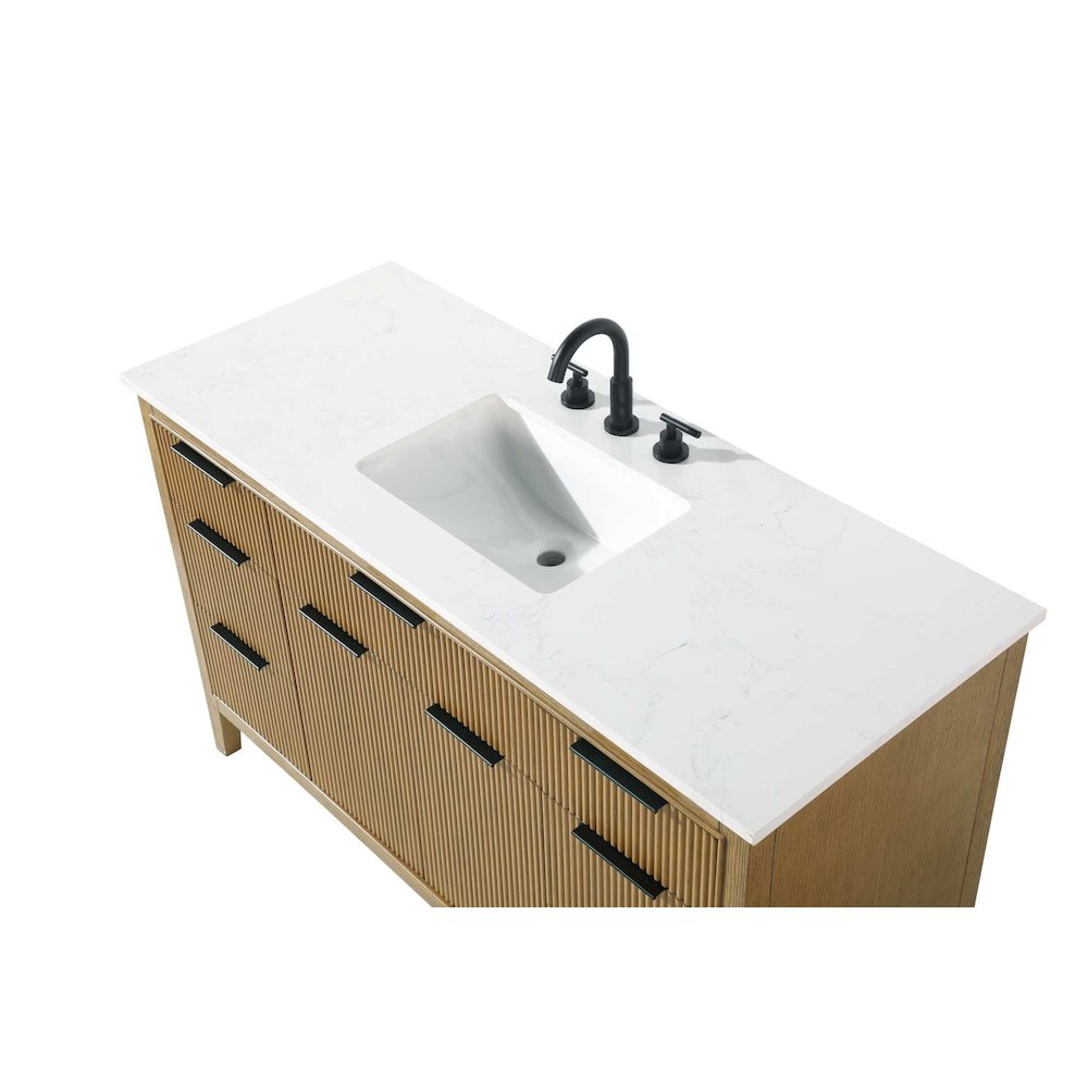 54 inch Single Bathroom Vanity in Honey Teak