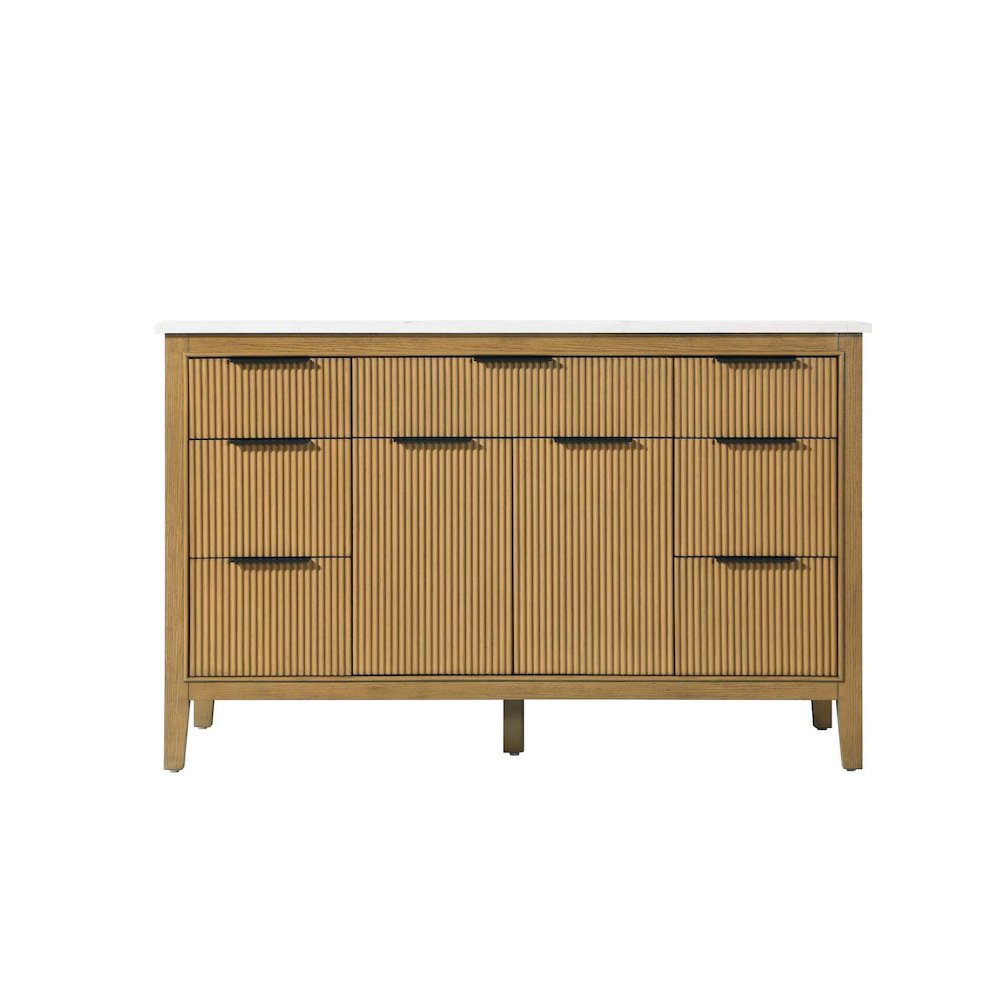 54 inch Single Bathroom Vanity in Honey Teak