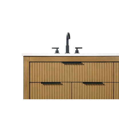 72 inch Double Bathroom Vanity in Honey Teak