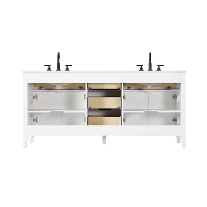 72 inch Double Bathroom Vanity in White