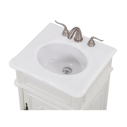 21 inch Single Bathroom vanity in Antique White