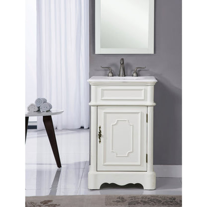 21 inch Single Bathroom vanity in Antique White
