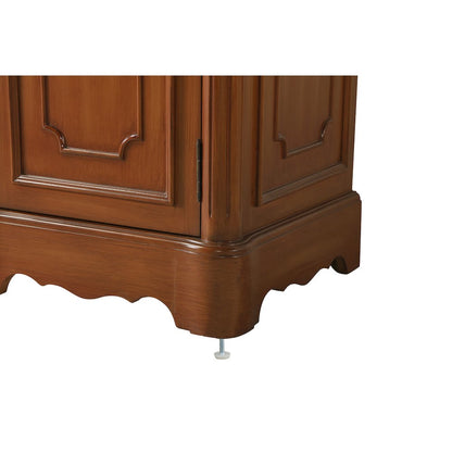 21 inch Single Bathroom vanity in Teak with ivory white engineered marble