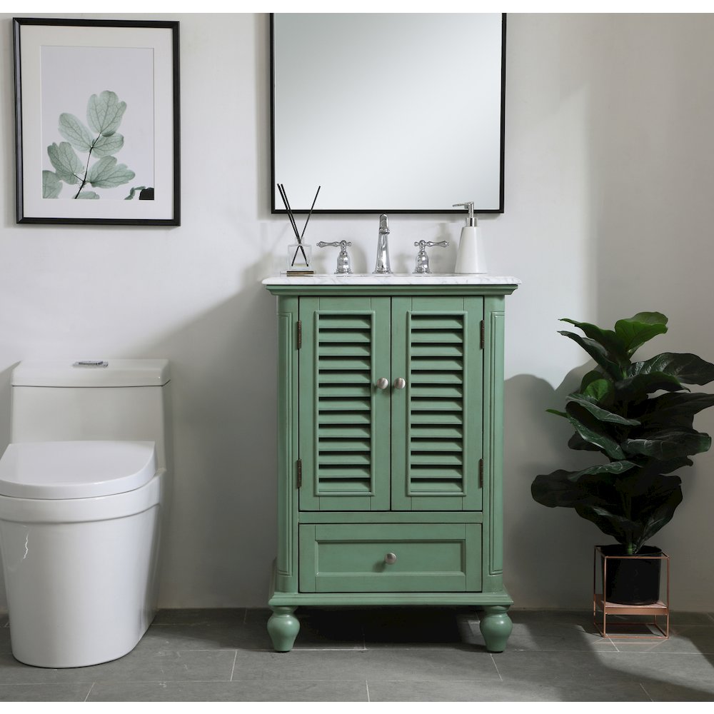 24 inch Single Bathroom Vanity in Vintage Mint