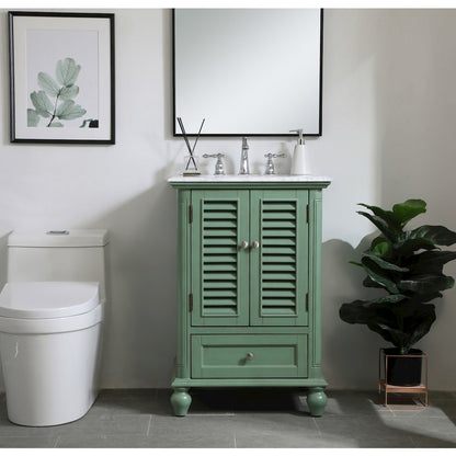 24 inch Single Bathroom Vanity in Vintage Mint
