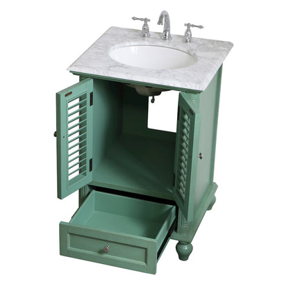 24 inch Single Bathroom Vanity in Vintage Mint