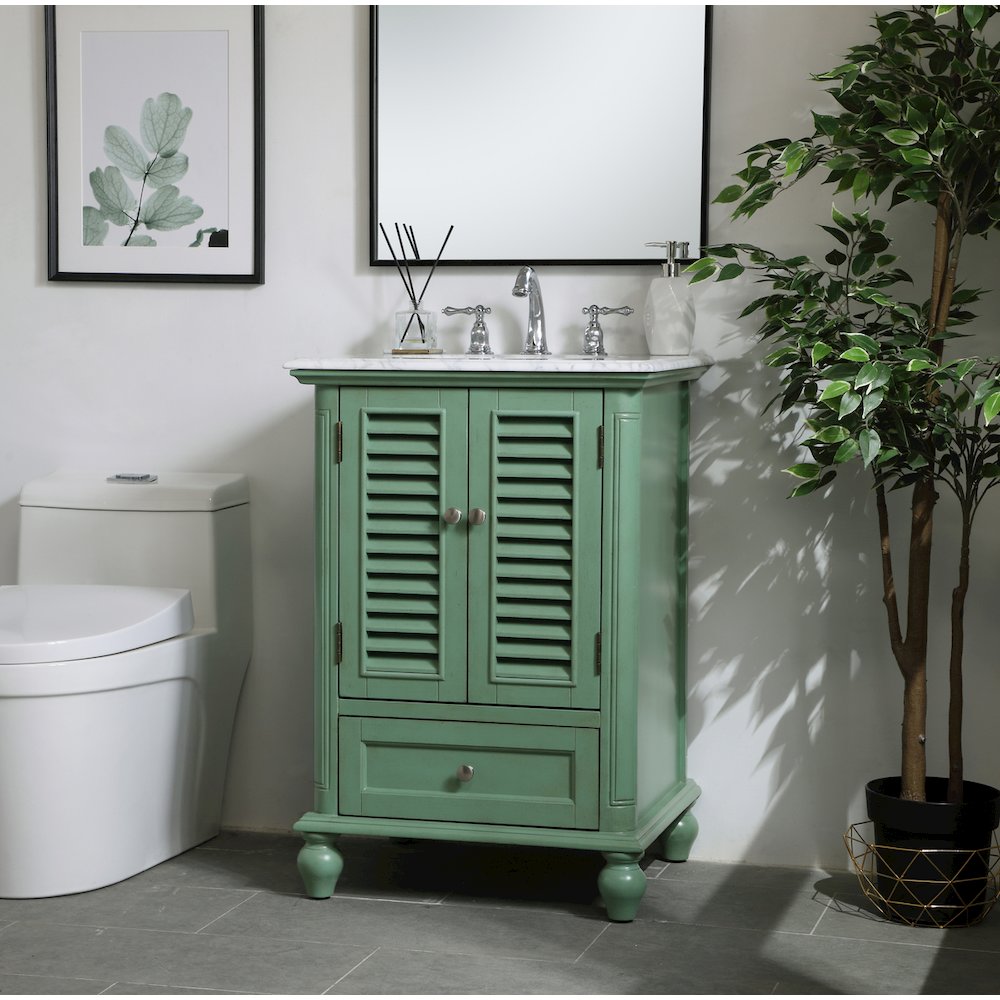 24 inch Single Bathroom Vanity in Vintage Mint