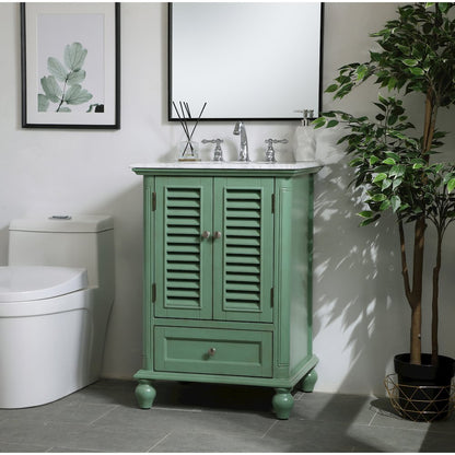 24 inch Single Bathroom Vanity in Vintage Mint