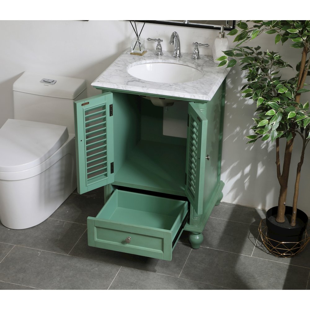 24 inch Single Bathroom Vanity in Vintage Mint