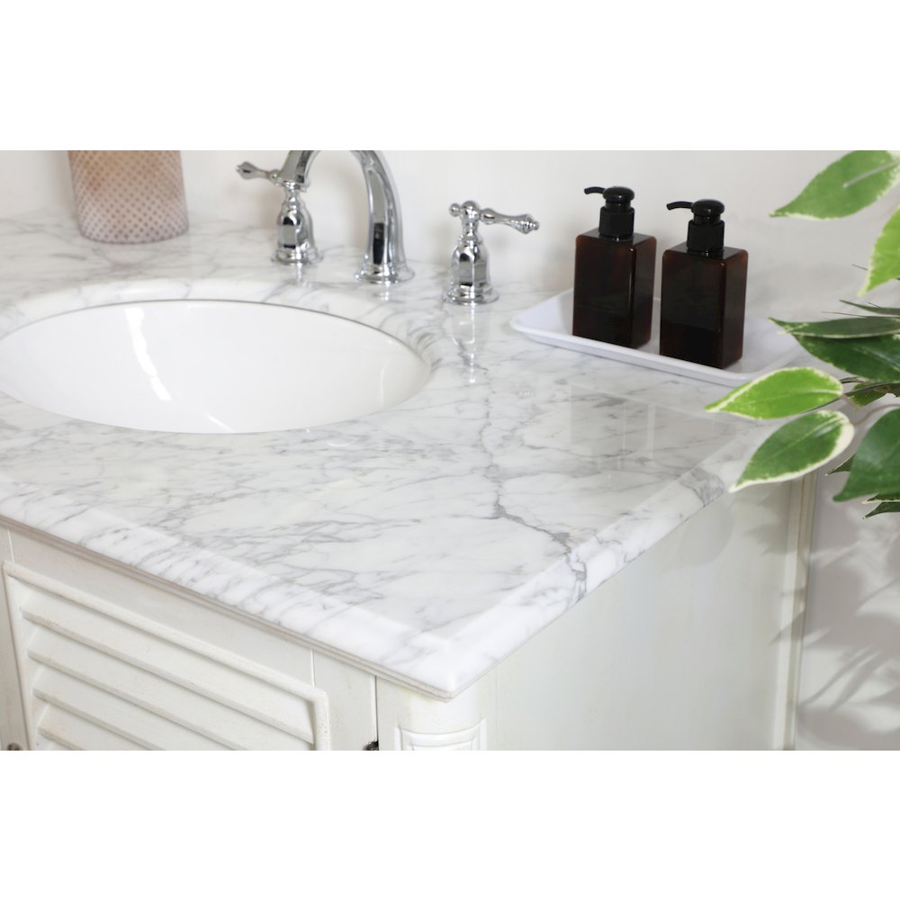 36 inch Single Bathroom Vanity in Antique White