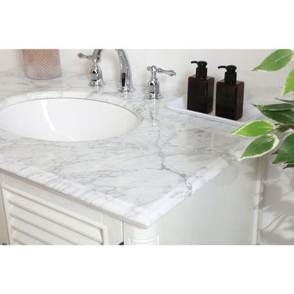 36 inch Single Bathroom Vanity in Antique White