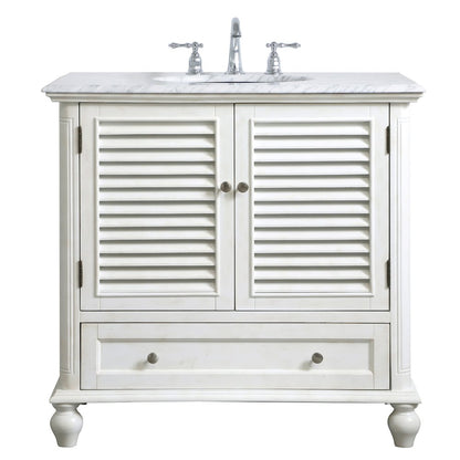 36 inch Single Bathroom Vanity in Antique White