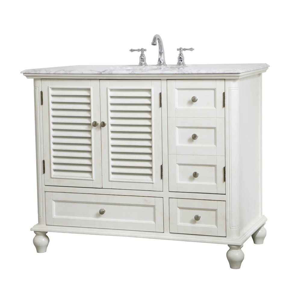 42 inch Single Bathroom Vanity in Antique White