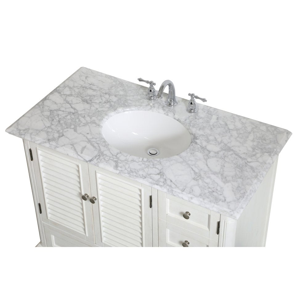 42 inch Single Bathroom Vanity in Antique White