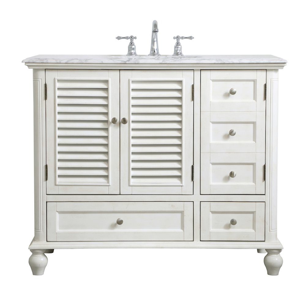 42 inch Single Bathroom Vanity in Antique White
