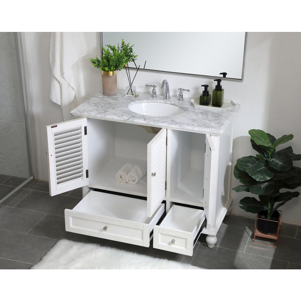 42 inch Single Bathroom Vanity in Antique White