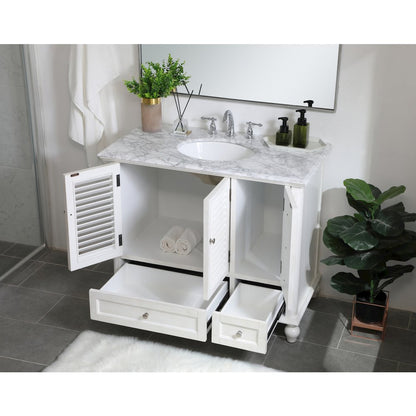 42 inch Single Bathroom Vanity in Antique White