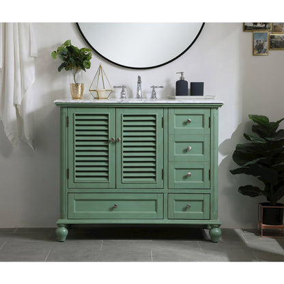 42 inch Single Bathroom Vanity in Vintage Mint