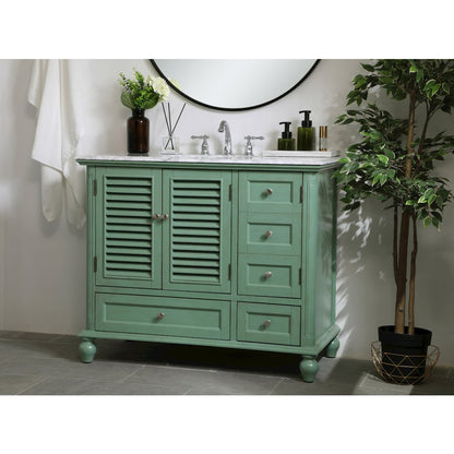 42 inch Single Bathroom Vanity in Vintage Mint