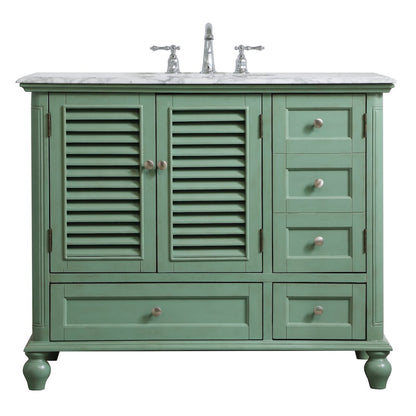 42 inch Single Bathroom Vanity in Vintage Mint