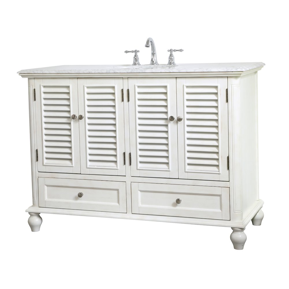 48 inch Single Bathroom Vanity in Antique White
