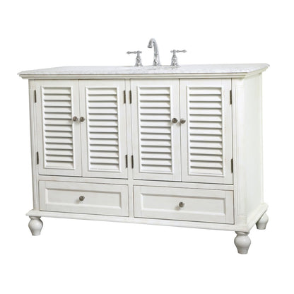 48 inch Single Bathroom Vanity in Antique White