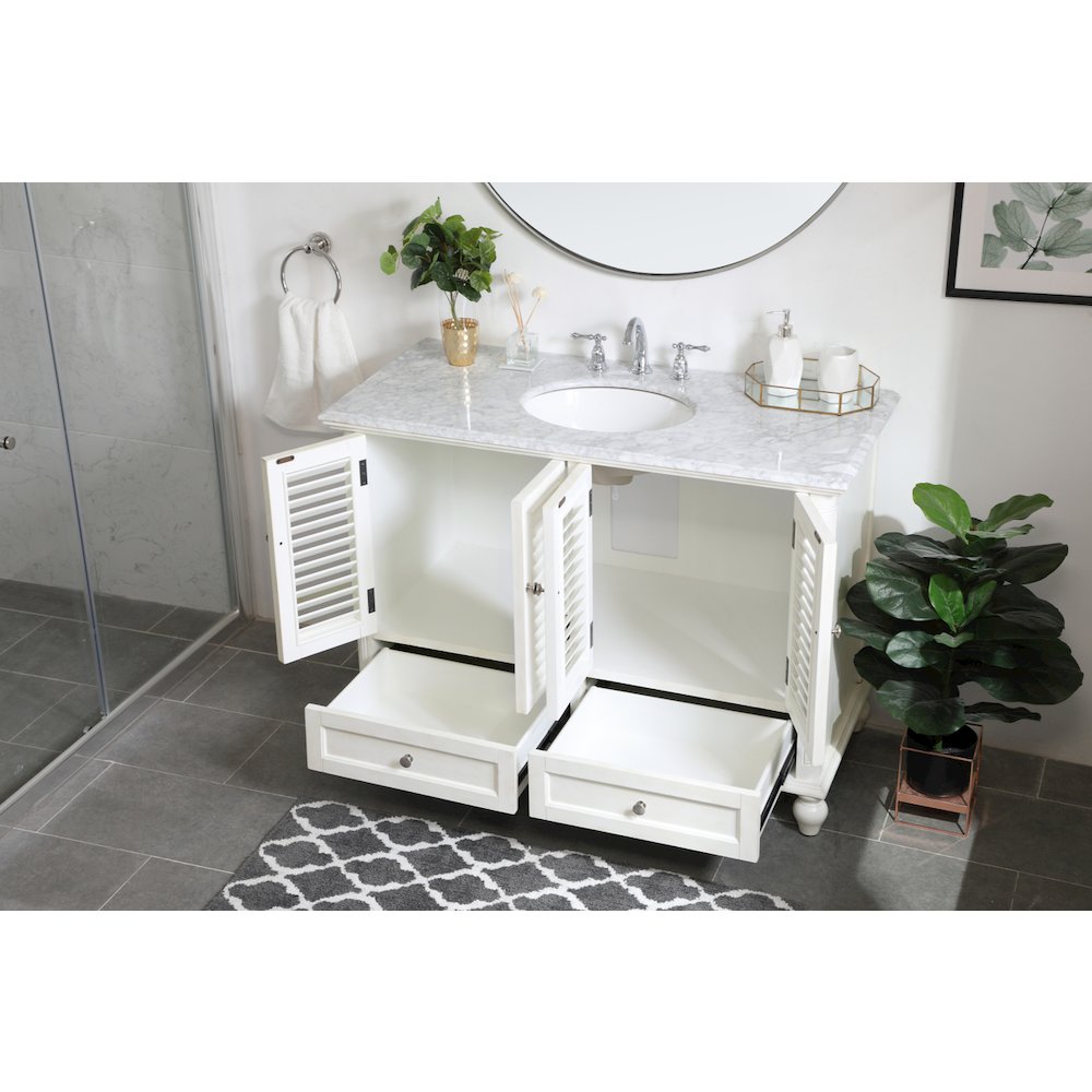 48 inch Single Bathroom Vanity in Antique White
