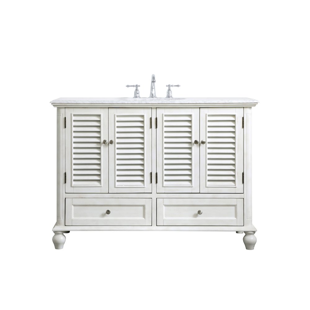 48 inch Single Bathroom Vanity in Antique White