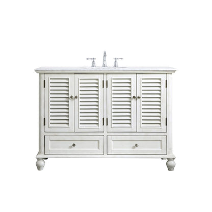 48 inch Single Bathroom Vanity in Antique White
