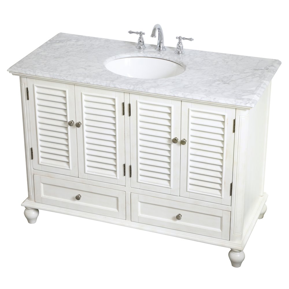 48 inch Single Bathroom Vanity in Antique White