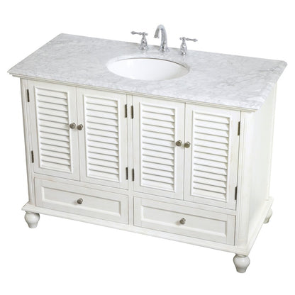 48 inch Single Bathroom Vanity in Antique White