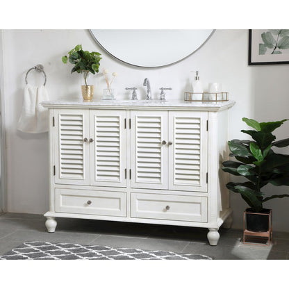 48 inch Single Bathroom Vanity in Antique White