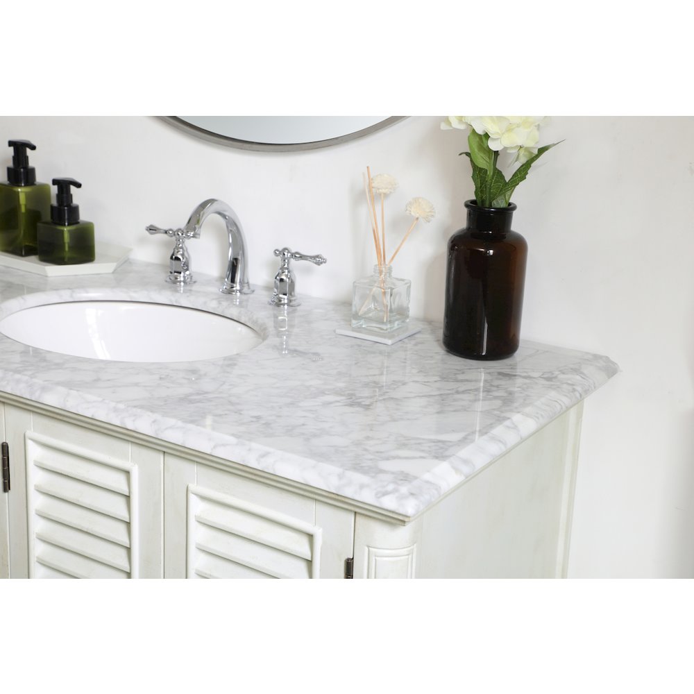 48 inch Single Bathroom Vanity in Antique White