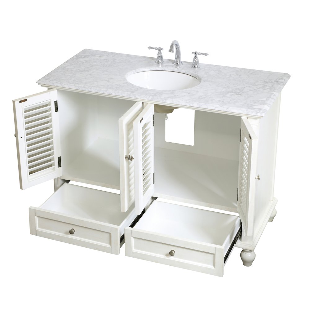 48 inch Single Bathroom Vanity in Antique White