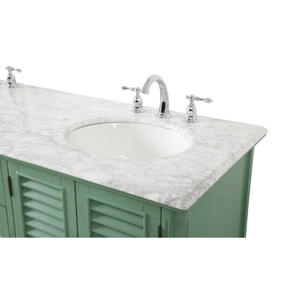 60 inch Double Bathroom Vanity in Vintage Mint