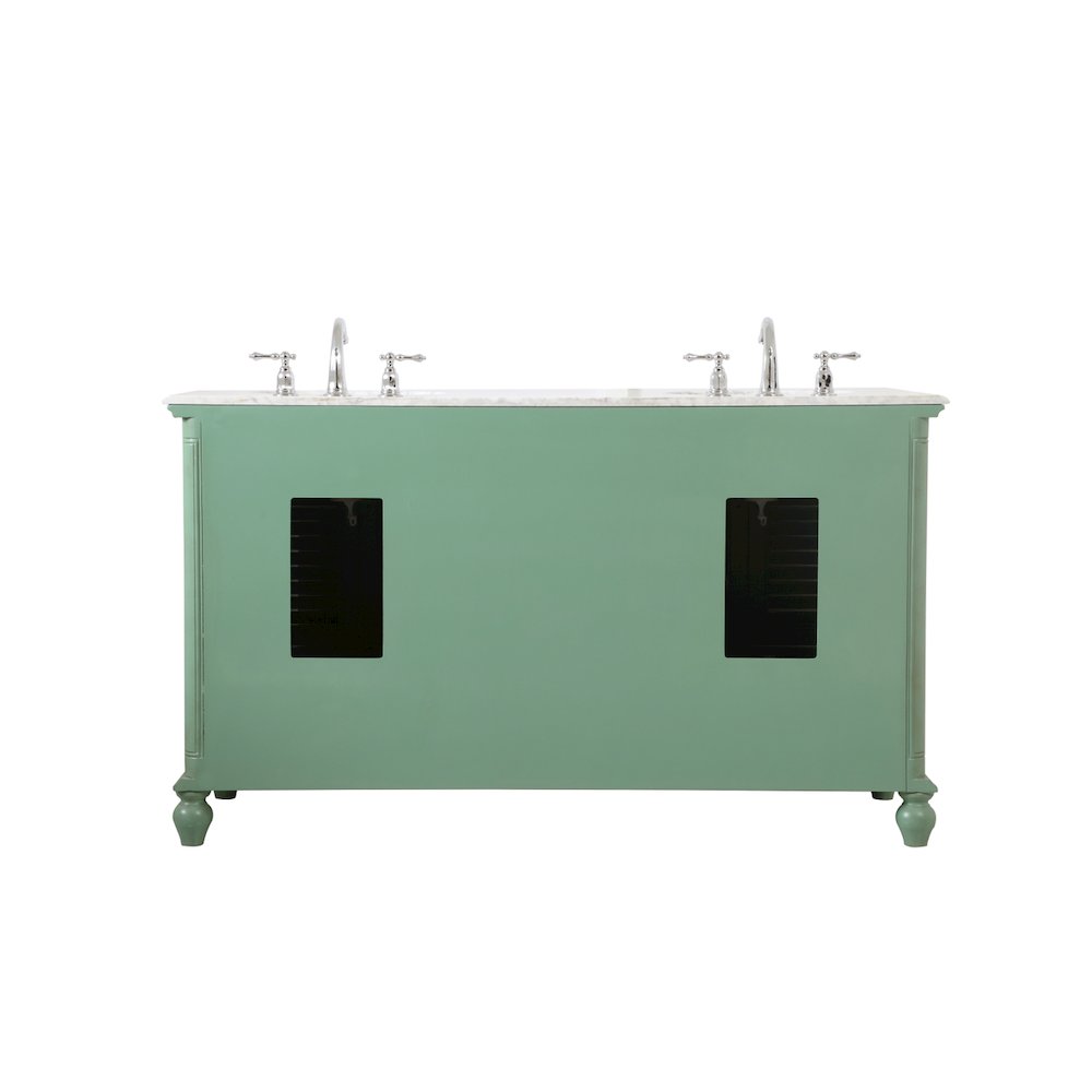 60 inch Double Bathroom Vanity in Vintage Mint