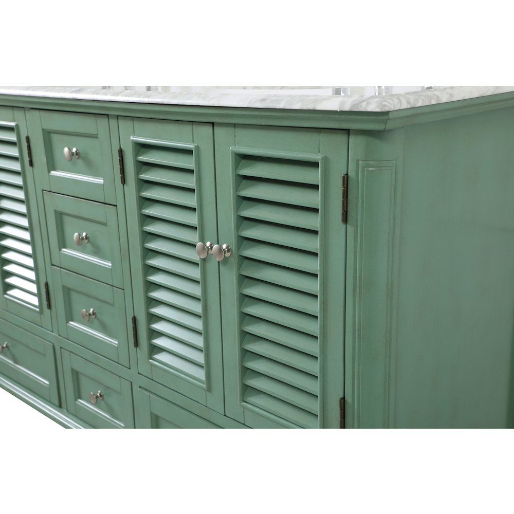 60 inch Double Bathroom Vanity in Vintage Mint