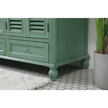 60 inch Double Bathroom Vanity in Vintage Mint