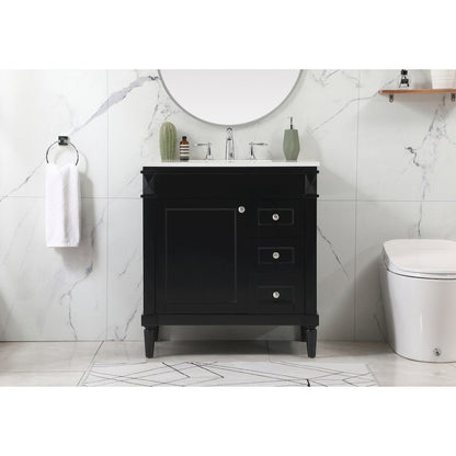 32 inch Single bathroom vanity in black
