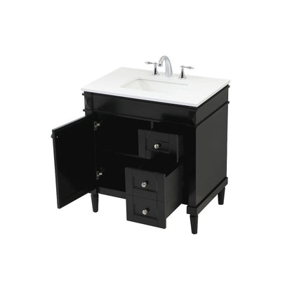 32 inch Single bathroom vanity in black