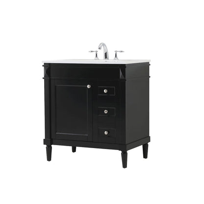 32 inch Single bathroom vanity in black