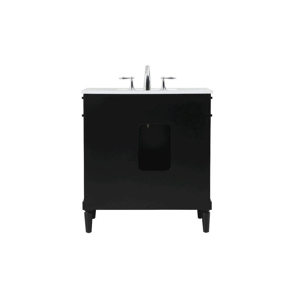 32 inch Single bathroom vanity in black