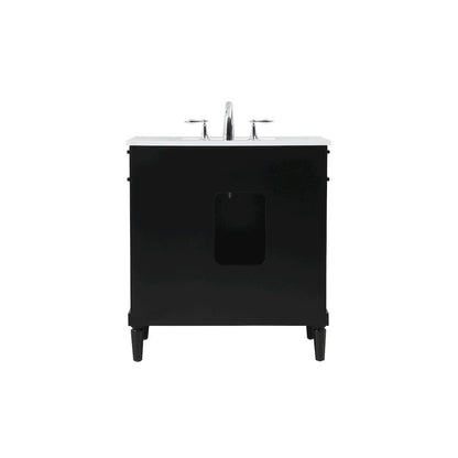 32 inch Single bathroom vanity in black