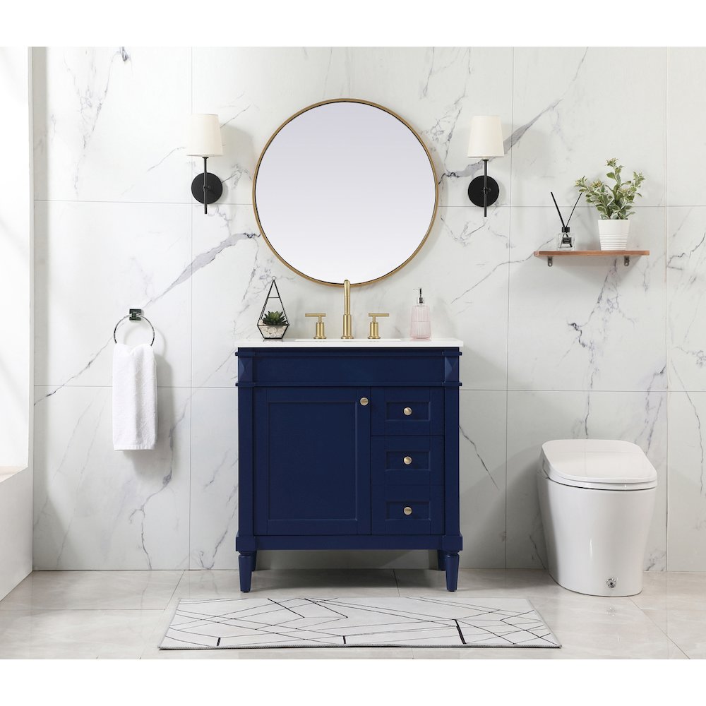 32 inch Single bathroom vanity in blue